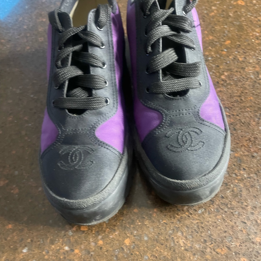 Chanel Women's Black And Purple Sneakers